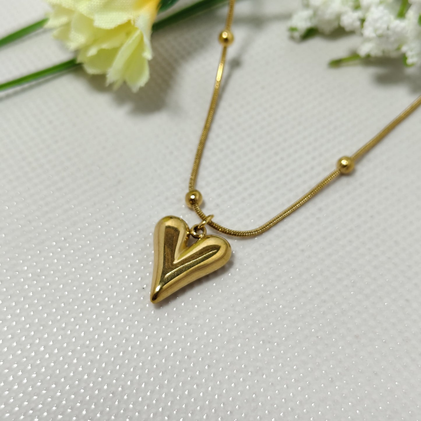 Gold Plated Heart Pendant Necklace