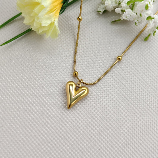 Gold Plated Heart Pendant Necklace