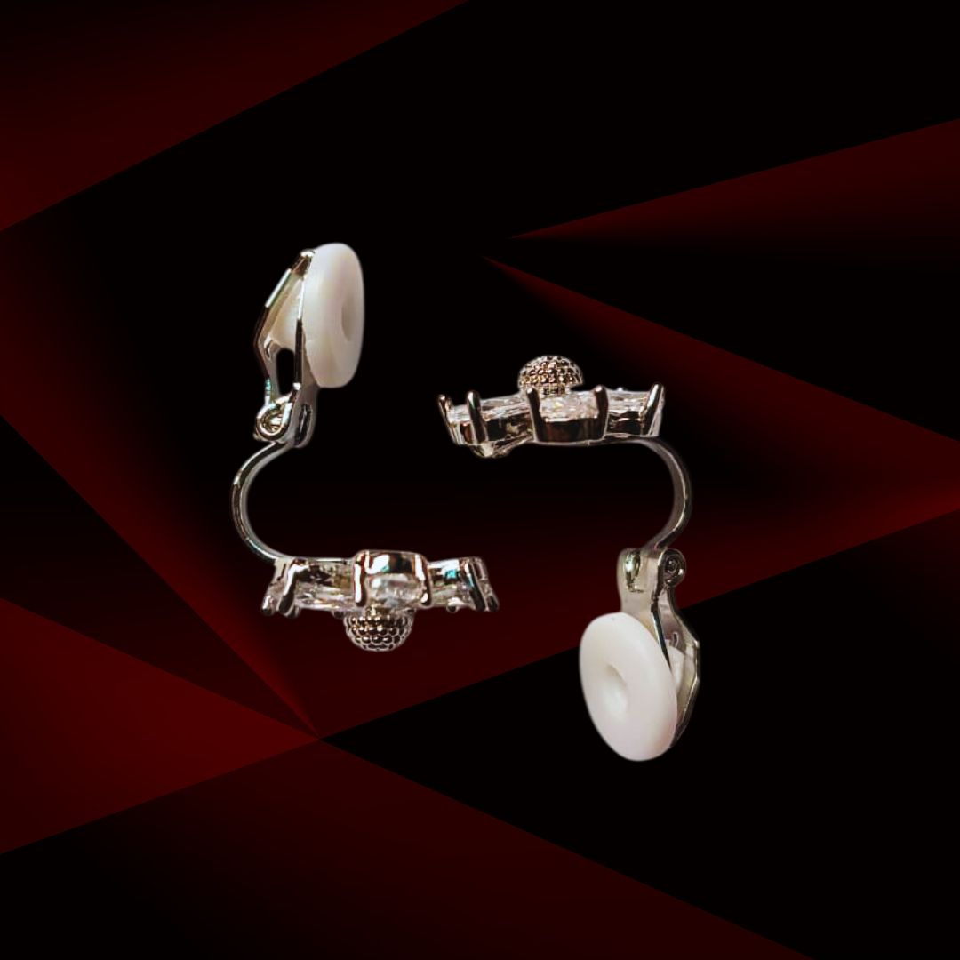 Floral Crystal Clip-On Earrings – Available in Gold and Silver