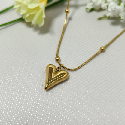 Gold Plated Heart Pendant Necklace