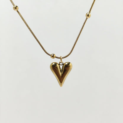 Gold Plated Heart Pendant Necklace