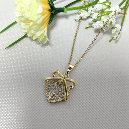 Heart Pendant Necklace – Gold Plated with Sparkling Stones