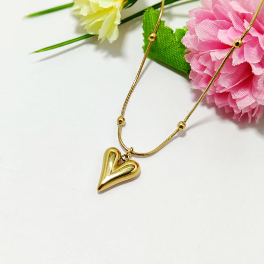 Gold Plated Heart Pendant Necklace