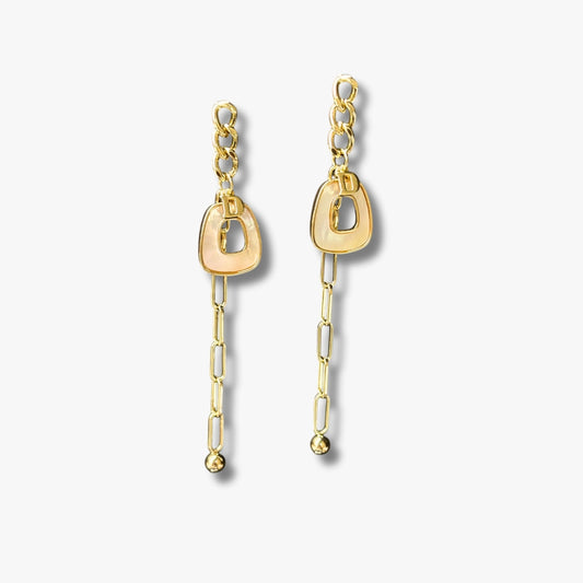 Gold-Plated Geometric Drop Earrings for Women
