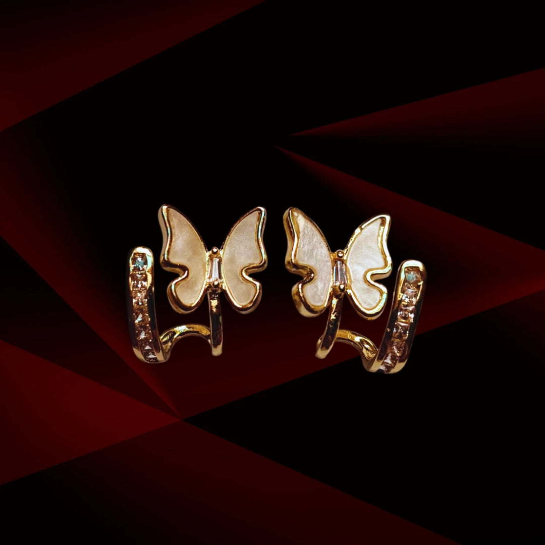 Chic Butterfly Ear Cuffs for Women | Gold, Rose Gold & Silver Plated | Elegant Crystal Accent Design