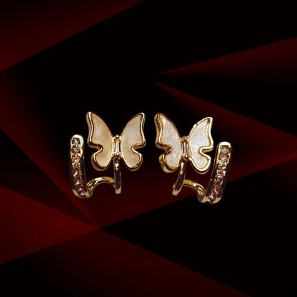 Chic Butterfly Ear Cuffs for Women | Gold, Rose Gold & Silver Plated | Elegant Crystal Accent Design