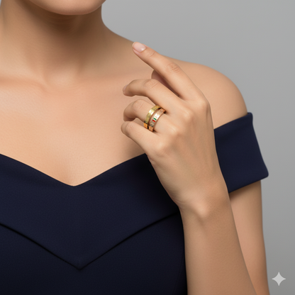 Trio Band Rings – Gold, Silver & Rose Gold Finish