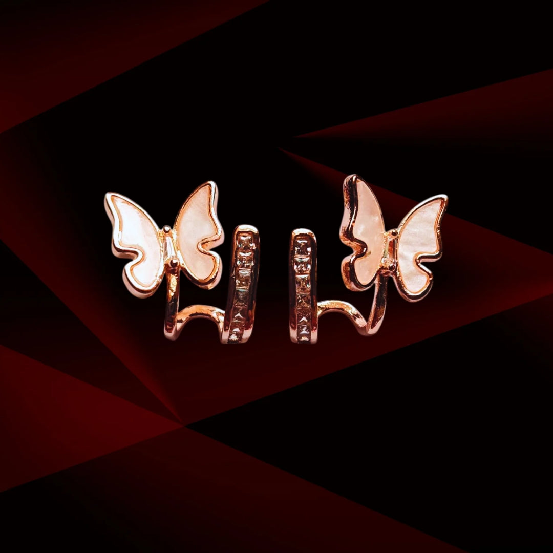 Chic Butterfly Ear Cuffs for Women | Gold, Rose Gold & Silver Plated | Elegant Crystal Accent Design
