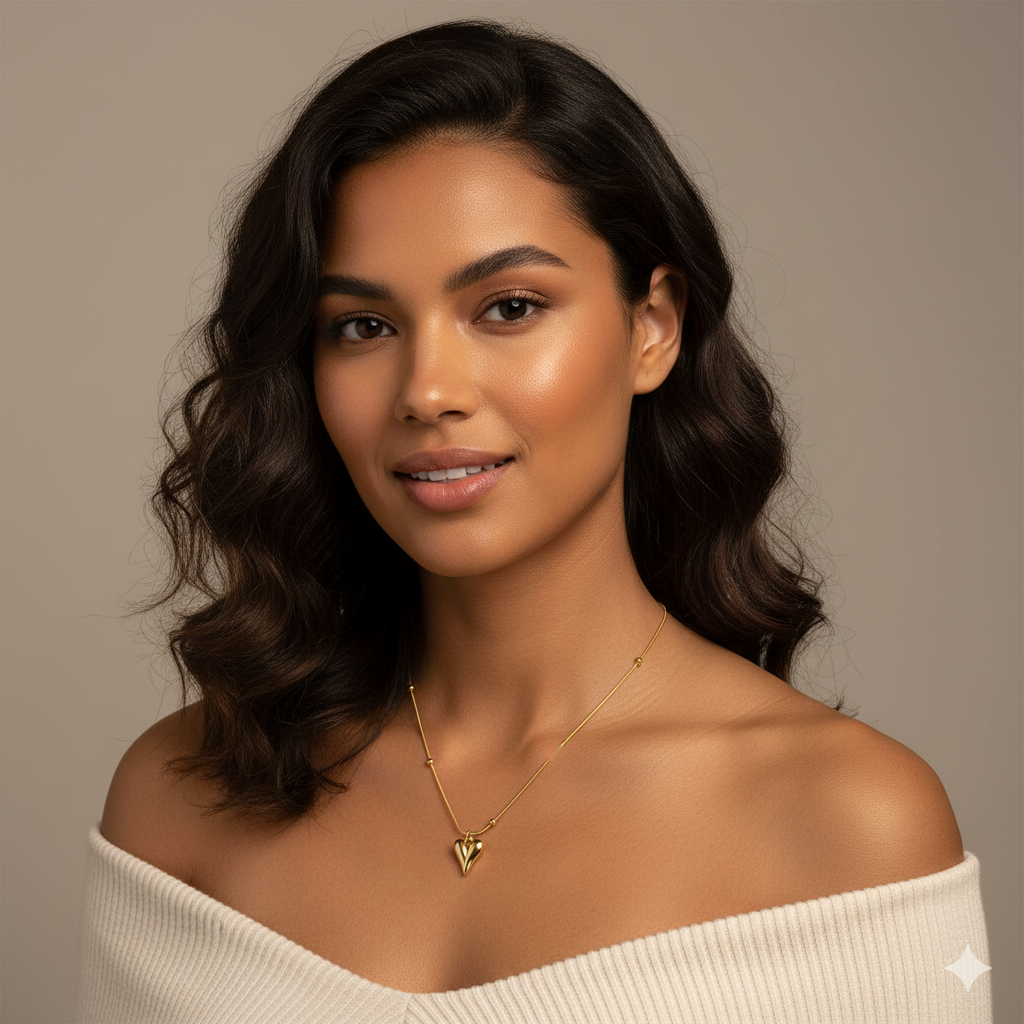 Gold Plated Heart Pendant Necklace