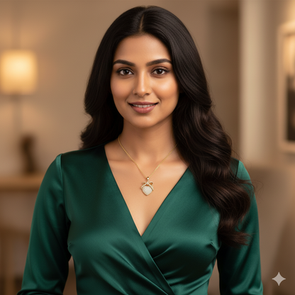 Heart Pendant Necklace – Gold Plated with Sparkling Stones